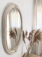 Linderior ovalno nautical ovalno ogledalo od pamuka